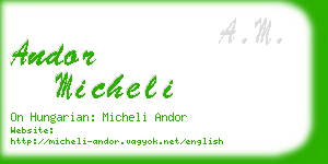 andor micheli business card